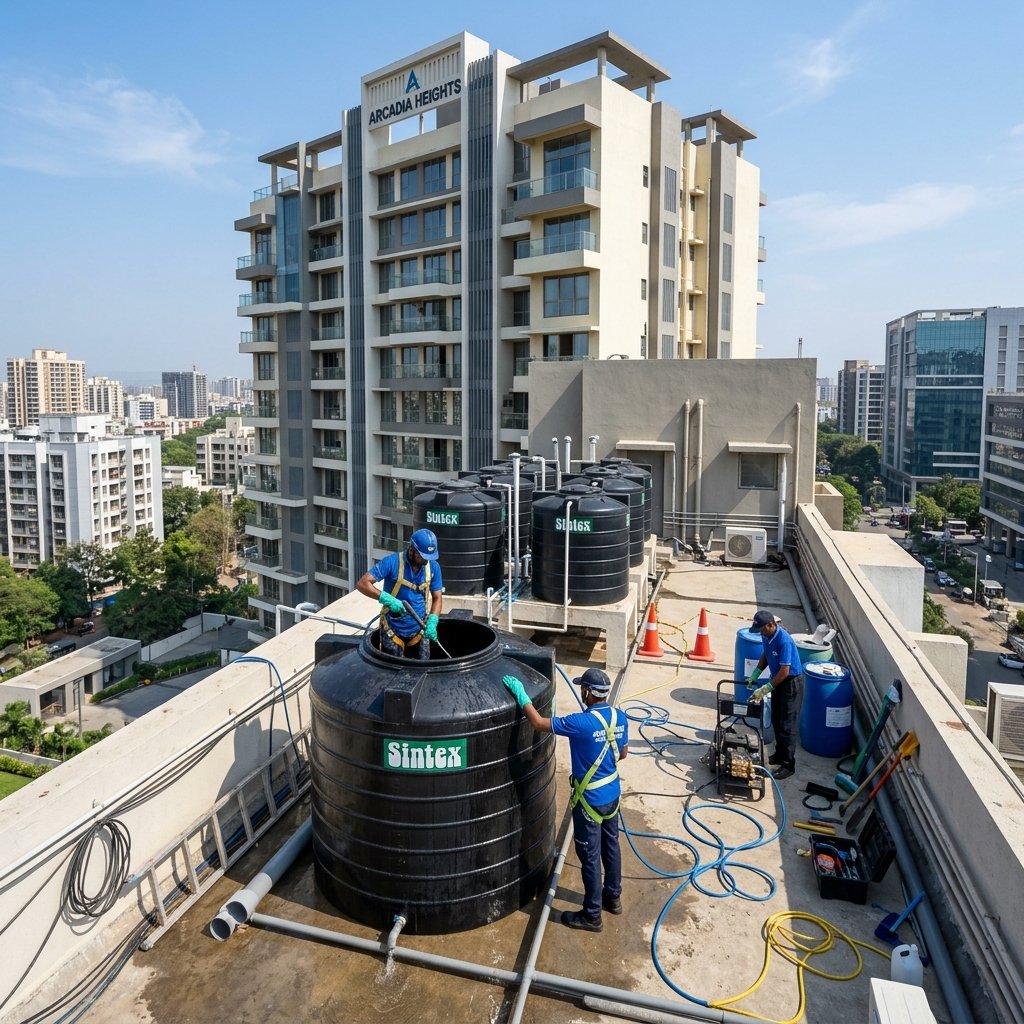 Professional Water Tank Cleaning with High Pressure Jet